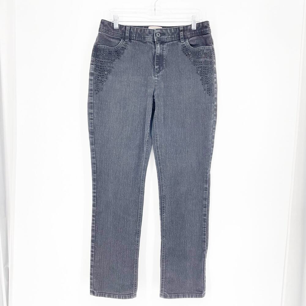 Chico's Embellished High Rise jean Size 10